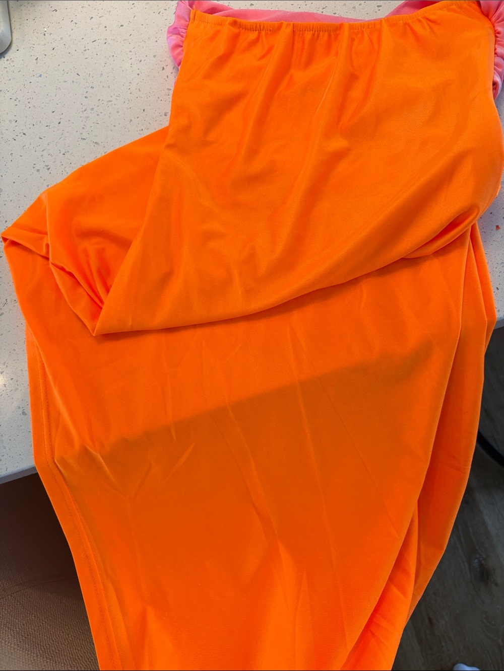 Amazon Strapless Pink and Orange Cutout Maxi Dress - Picture 2 of 5